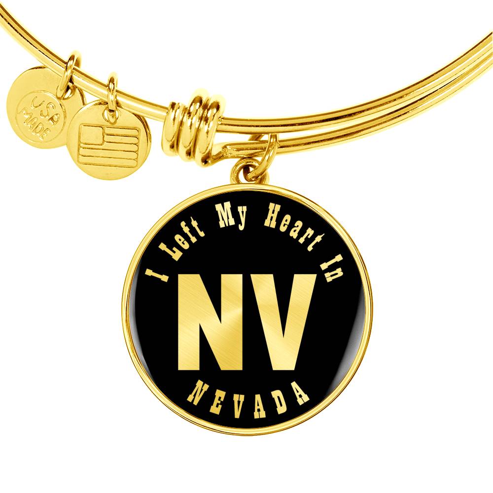 Heart In Nevada v02 - 18k Gold Finished Bangle Bracelet