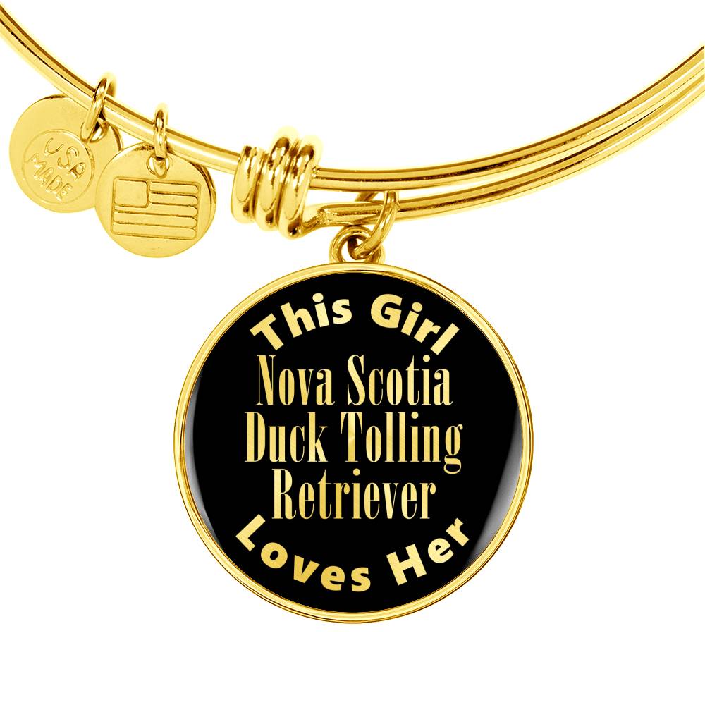 Nova Scotia Duck Tolling Retriever v2 - 18k Gold Finished Bangle Bracelet