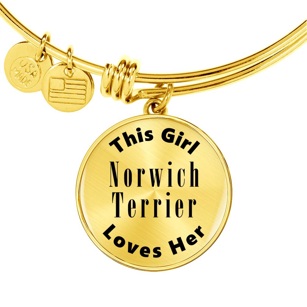 Norwich Terrier - 18k Gold Finished Bangle Bracelet