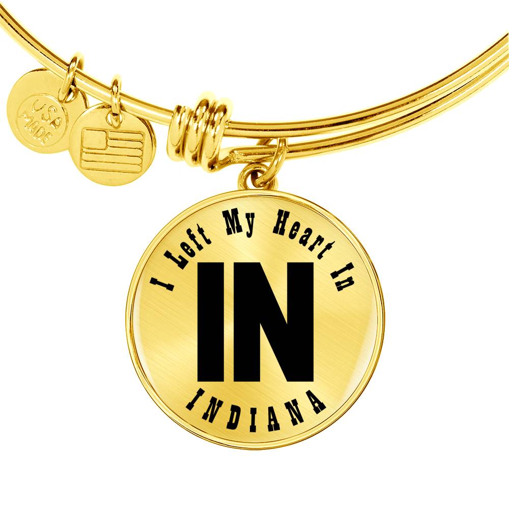 Heart In Indiana v01 - 18k Gold Finished Bangle Bracelet