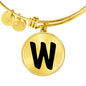 Initial W v1b - 18k Gold Finished Bangle Bracelet
