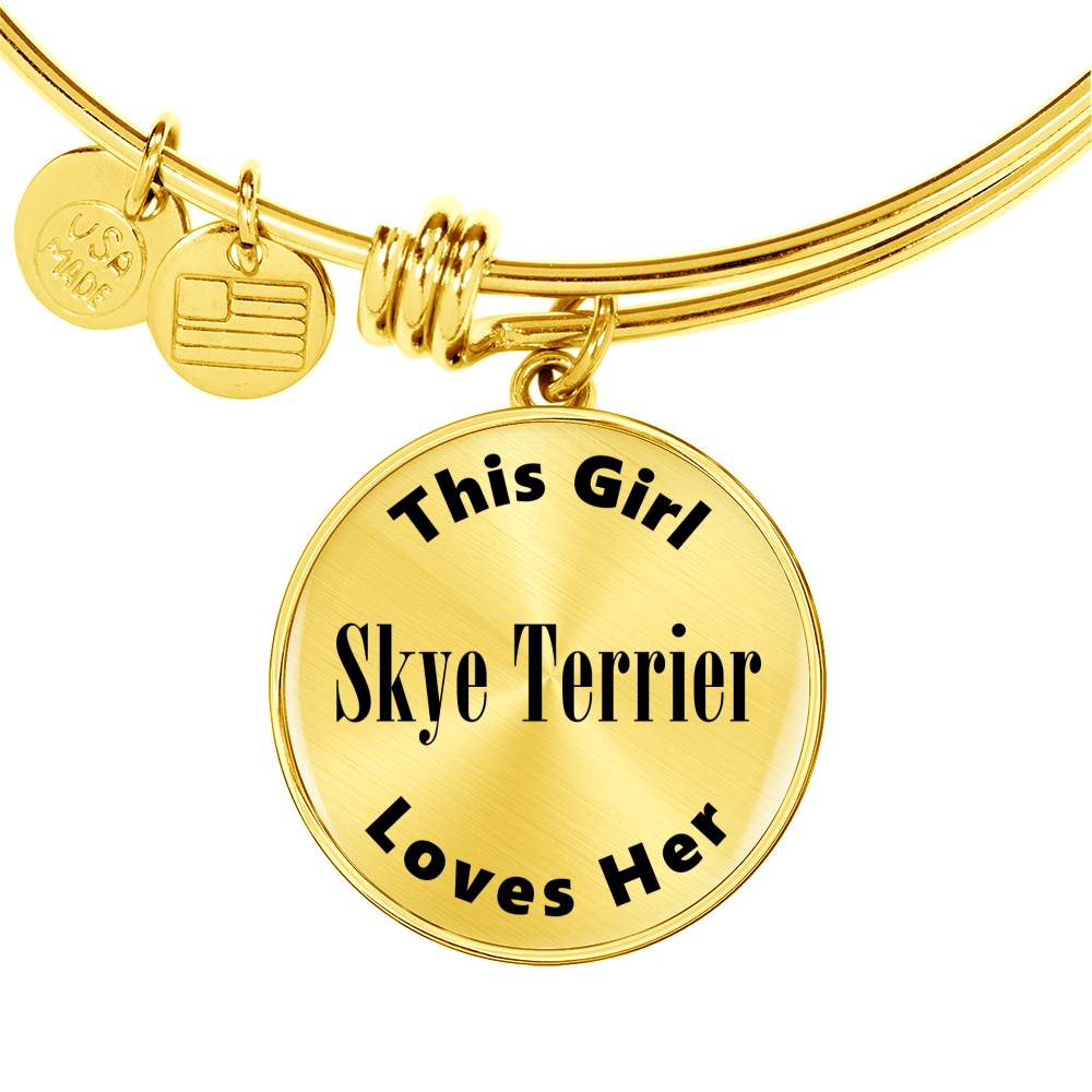 Skye Terrier - 18k Gold Finished Bangle Bracelet