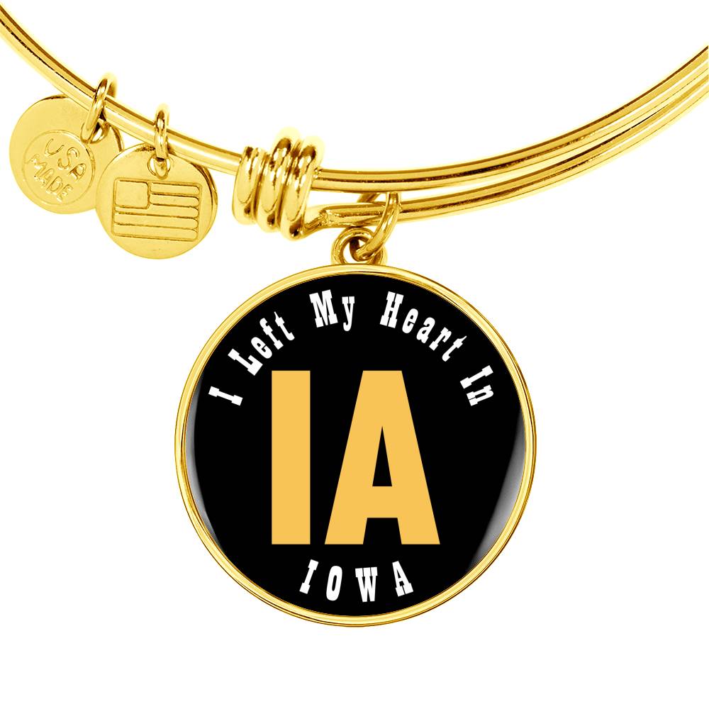 Heart In Iowa - 18k Gold Finished Bangle Bracelet