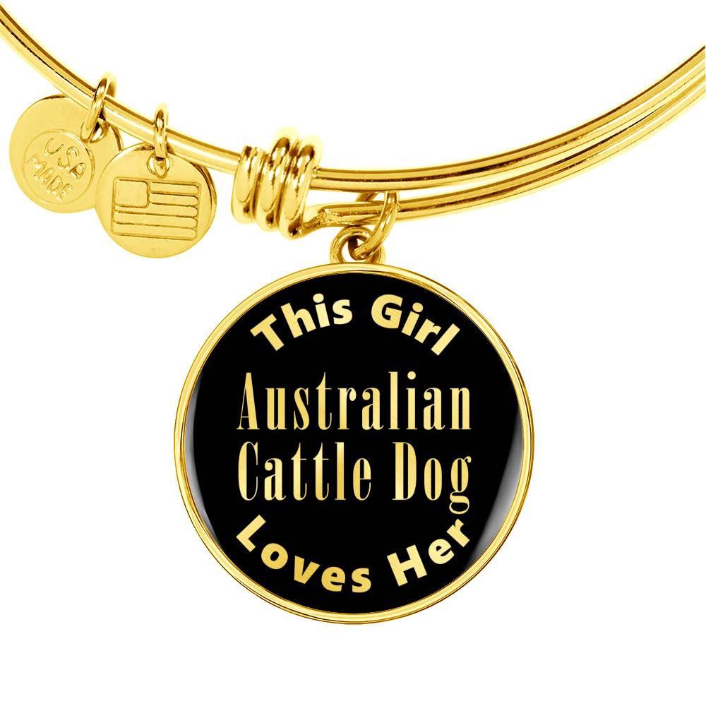 Australian Cattle Dog v2 - 18k Gold Finished Bangle Bracelet