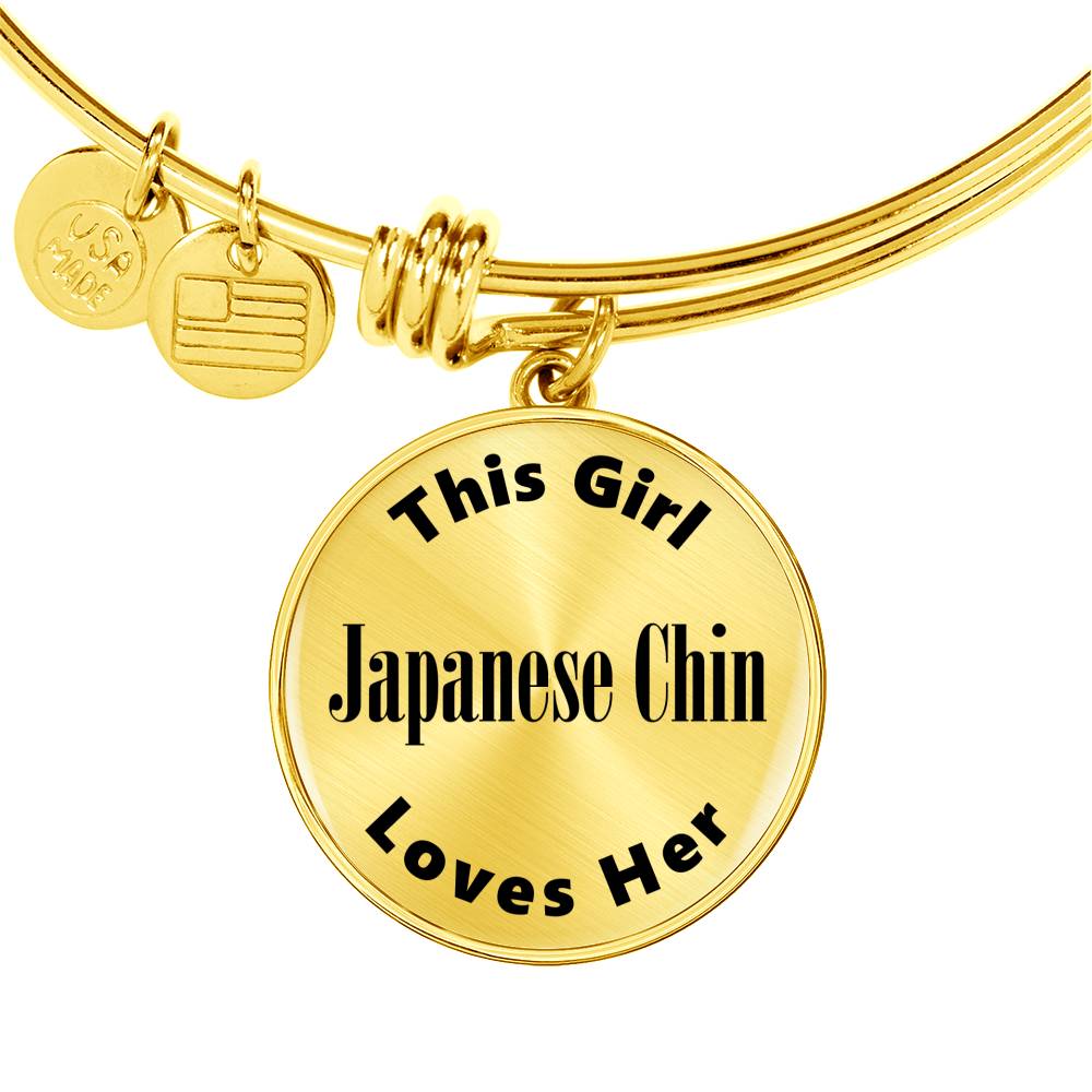 Japanese Chin - 18k Gold Finished Bangle Bracelet