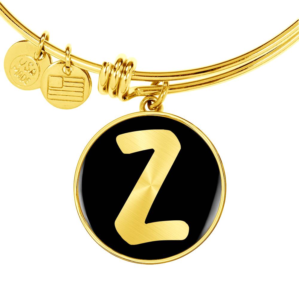 Initial Z v2b - 18k Gold Finished Bangle Bracelet