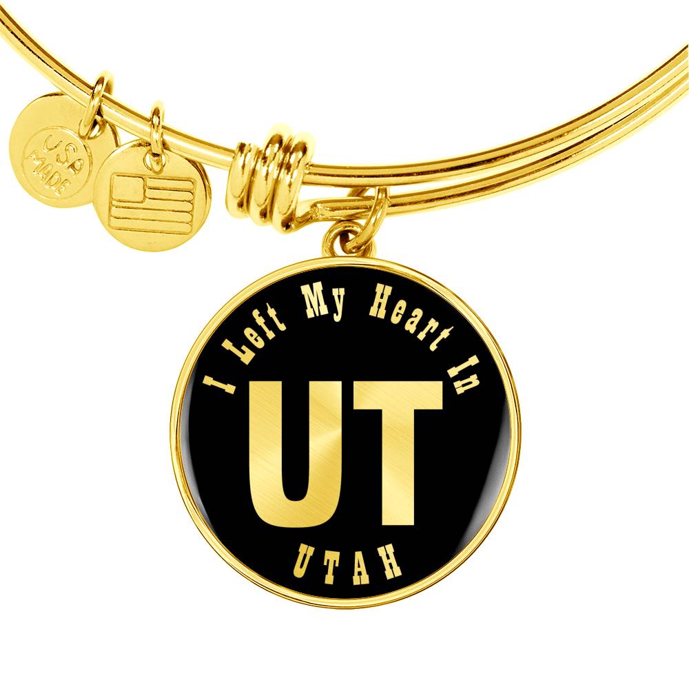 Heart In Utah v02 - 18k Gold Finished Bangle Bracelet