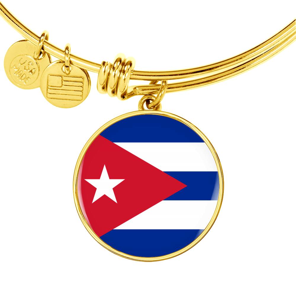 Cuban Flag - 18k Gold Finished Bangle Bracelet