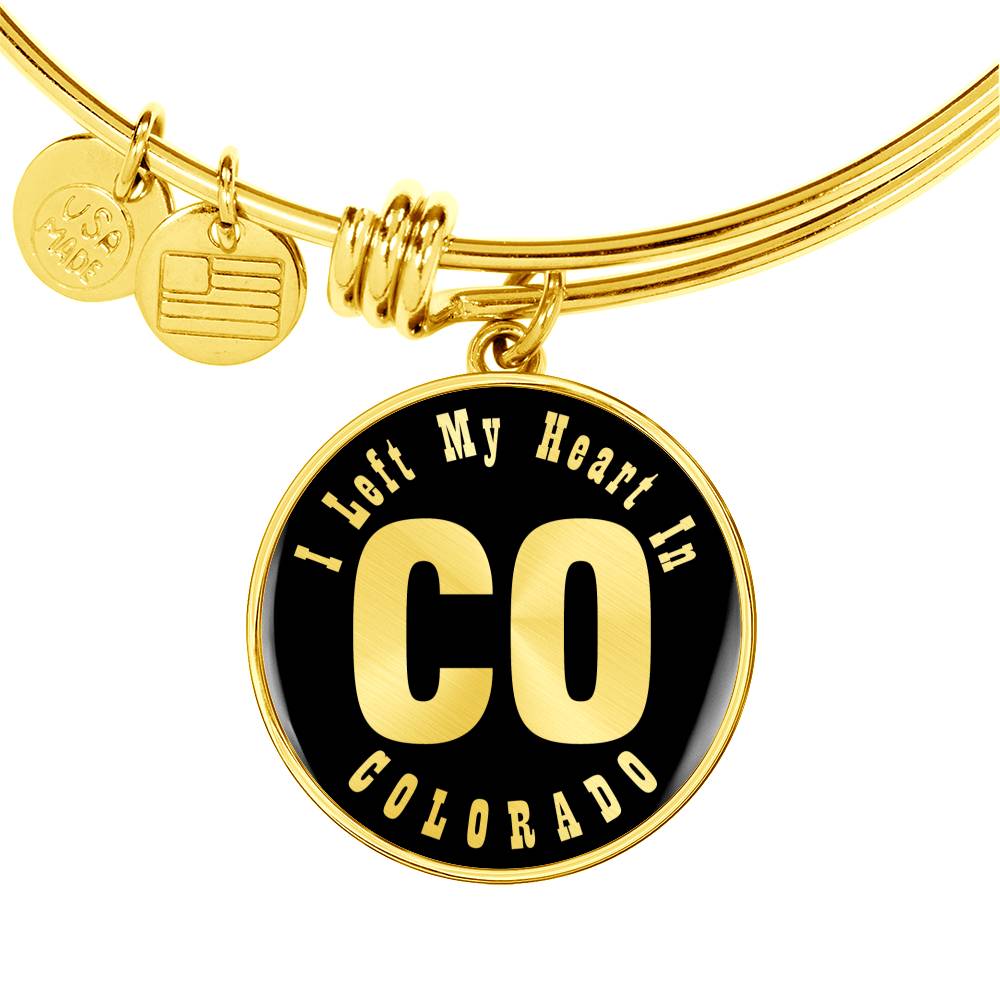 Heart In Colorado v02 - 18k Gold Finished Bangle Bracelet