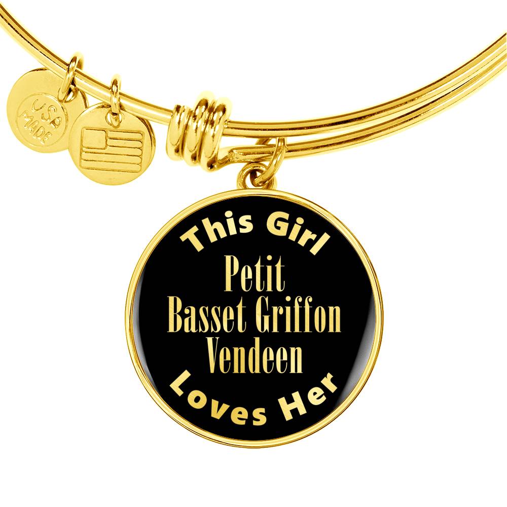 Petit Basset Griffon Vendeen v2 - 18k Gold Finished Bangle Bracelet