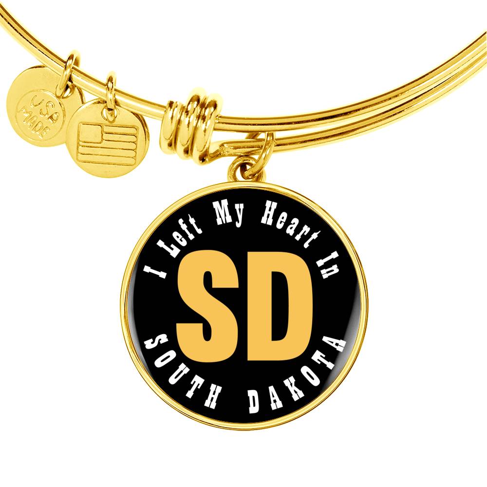 Heart In South Dakota - 18k Gold Finished Bangle Bracelet
