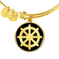 Dharma Wheel v2 - 18k Gold Finished Bangle Bracelet