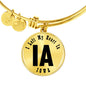 Heart In Iowa v01 - 18k Gold Finished Bangle Bracelet