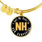 Heart In New Hampshire - 18k Gold Finished Bangle Bracelet