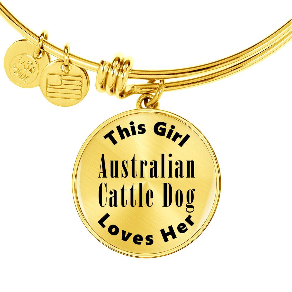 Australian Cattle Dog - 18k Gold Finished Bangle Bracelet