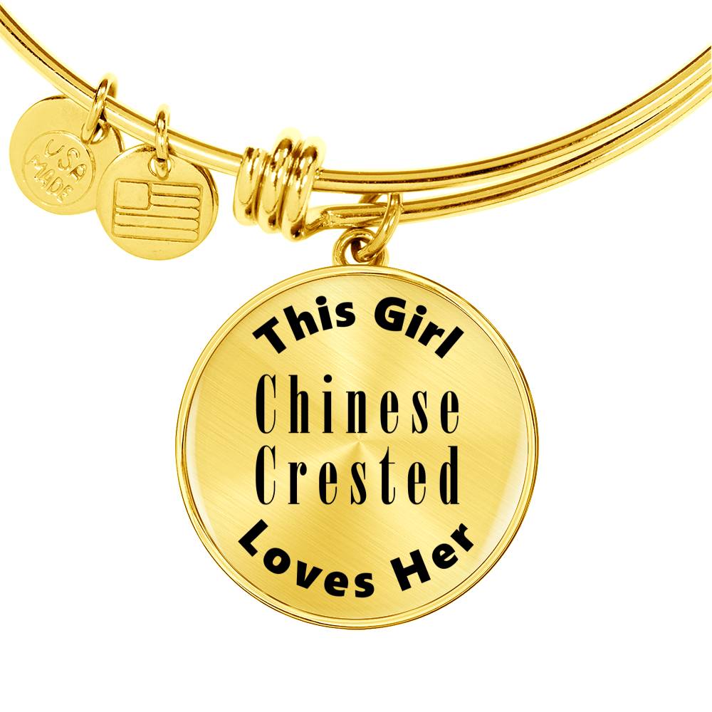 Chinese Crested - 18k Gold Finished Bangle Bracelet