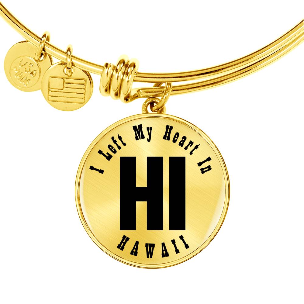 Heart In Hawaii v01 - 18k Gold Finished Bangle Bracelet
