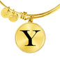 Initial Y v1a - 18k Gold Finished Bangle Bracelet