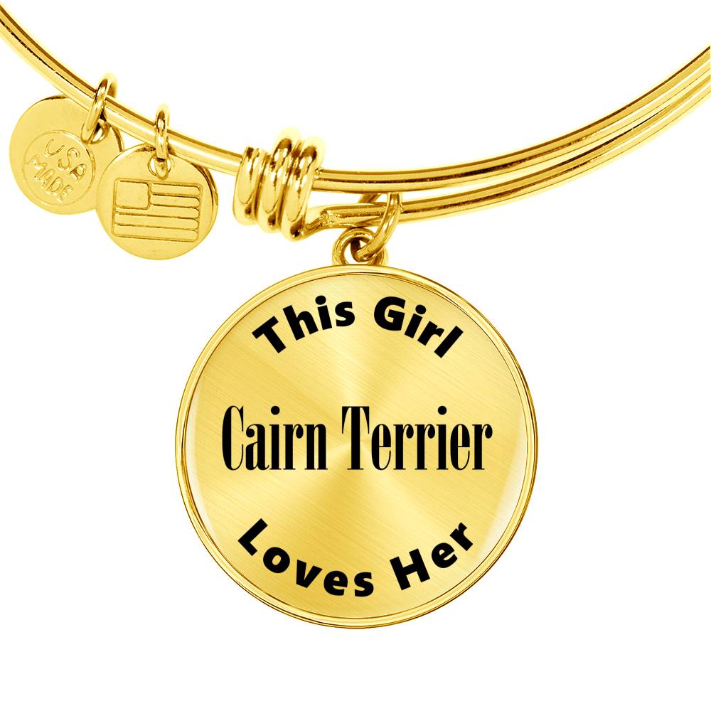 Cairn Terrier - 18k Gold Finished Bangle Bracelet