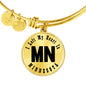Heart In Minnesota v01 - 18k Gold Finished Bangle Bracelet