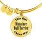 Miniature Bull Terrier - 18k Gold Finished Bangle Bracelet