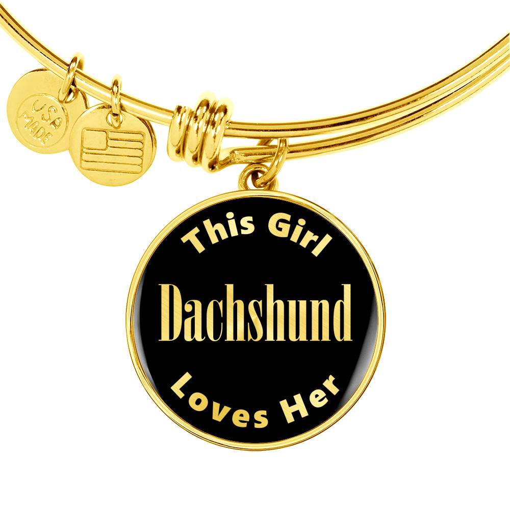 Dachshund v1 - 18k Gold Finished Bangle Bracelet