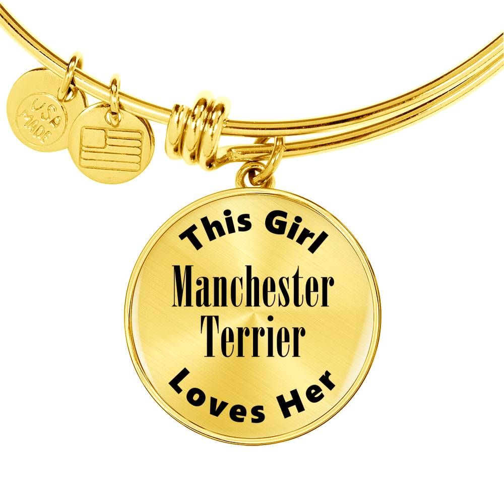 Manchester Terrier - 18k Gold Finished Bangle Bracelet