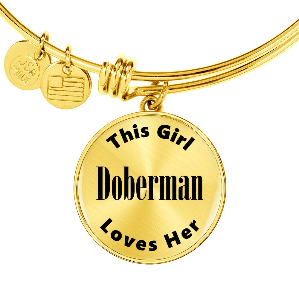 Doberman - 18k Gold Finished Bangle Bracelet