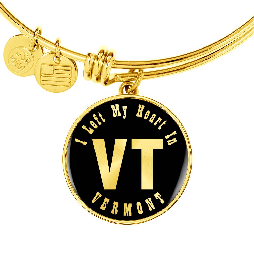 Heart In Vermont v02 - 18k Gold Finished Bangle Bracelet