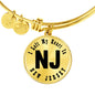 Heart In New Jersey v01 - 18k Gold Finished Bangle Bracelet