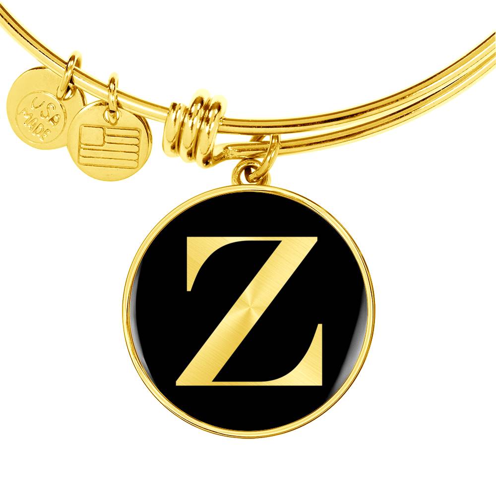 Initial Z v2a - 18k Gold Finished Bangle Bracelet