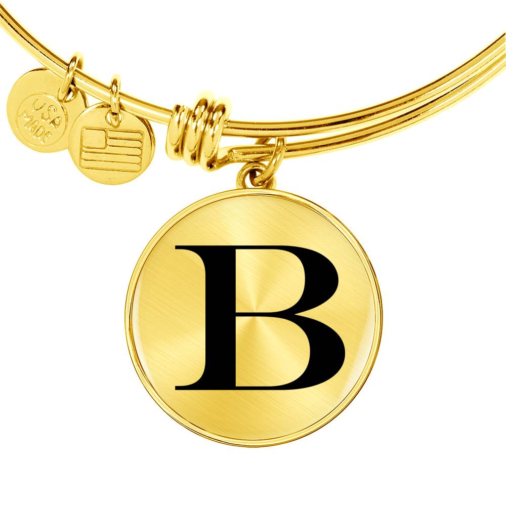 Initial B v1a - 18k Gold Finished Bangle Bracelet