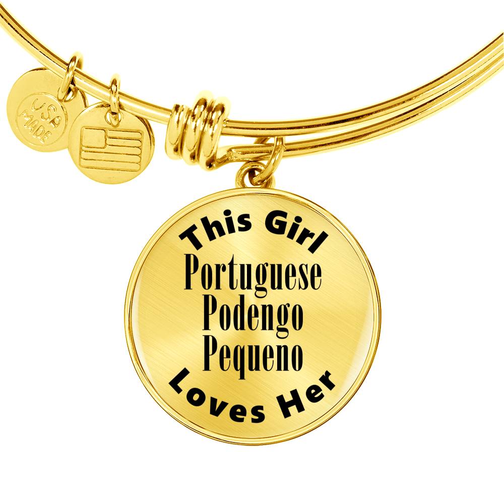 Portuguese Podengo Pequeno - 18k Gold Finished Bangle Bracelet