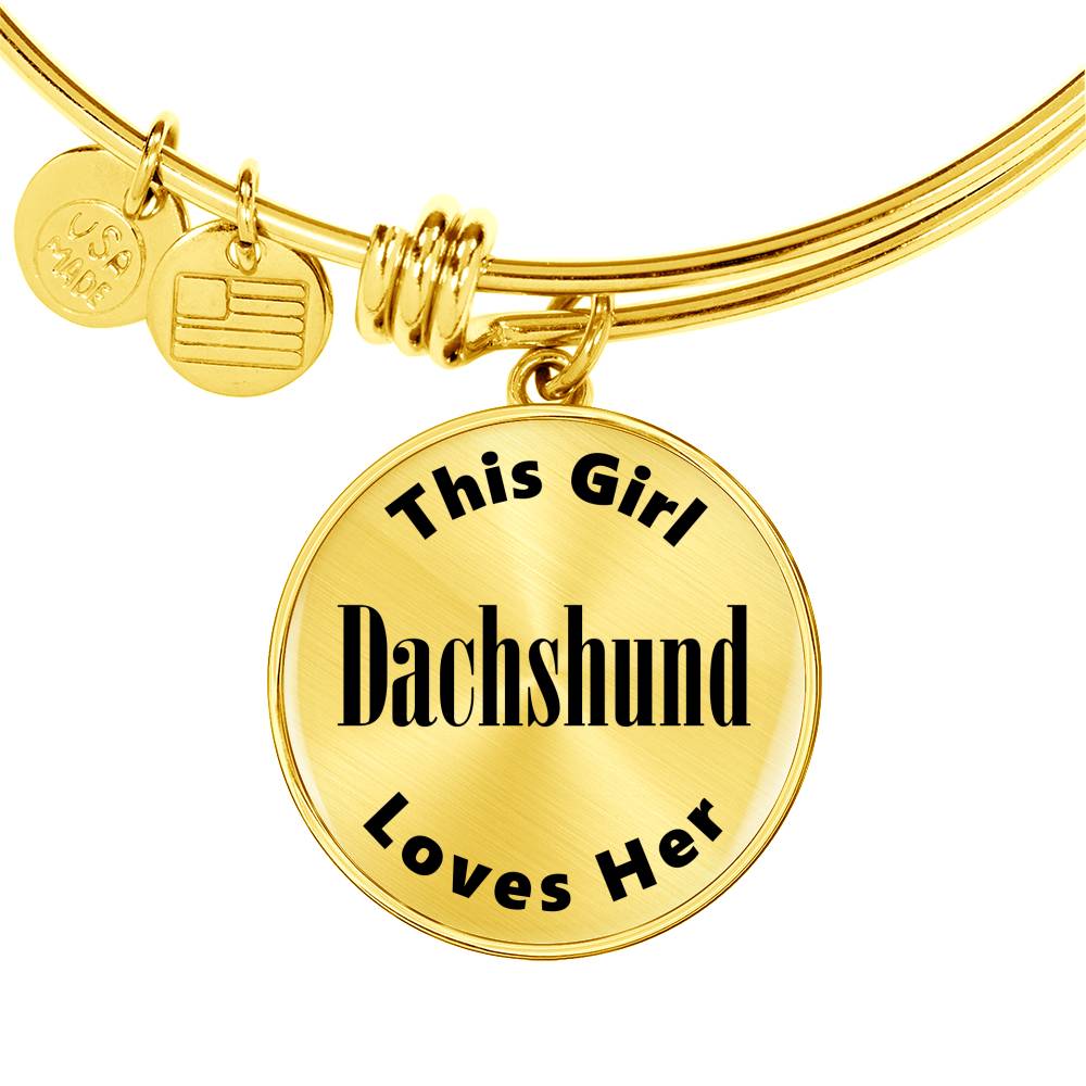 Dachshund - 18k Gold Finished Bangle Bracelet