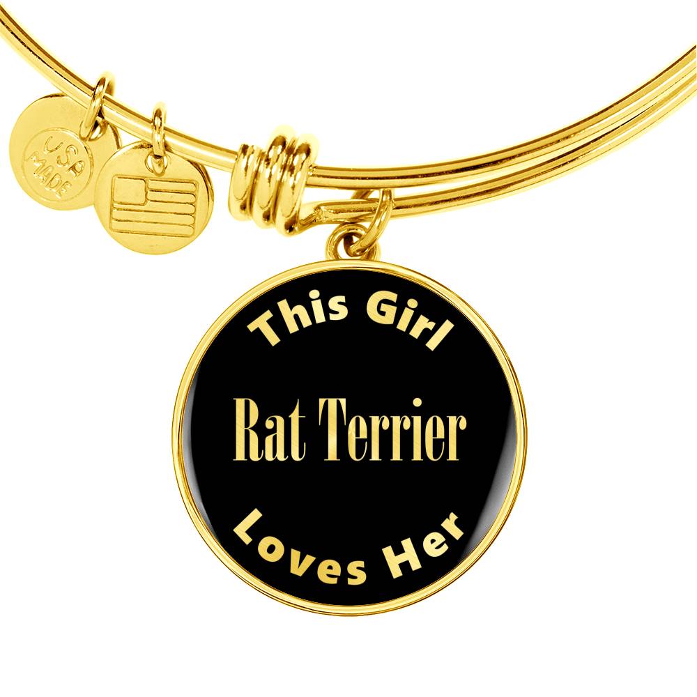 Rat Terrier v2 - 18k Gold Finished Bangle Bracelet