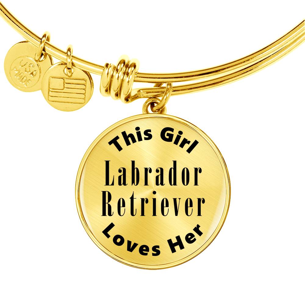 Labrador Retriever - 18k Gold Finished Bangle Bracelet