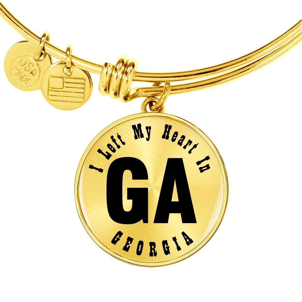 Heart In Georgia v01 - 18k Gold Finished Bangle Bracelet