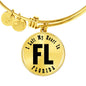 Heart In Florida v01 - 18k Gold Finished Bangle Bracelet