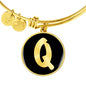 Initial Q v2b - 18k Gold Finished Bangle Bracelet