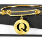 Initial Q v1a - 18k Gold Finished Bangle Bracelet