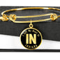 Heart In Indiana v02 - 18k Gold Finished Bangle Bracelet