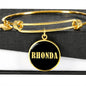 Rhonda v02 - 18k Gold Finished Bangle Bracelet