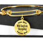 Old English Sheepdog - 18k Gold Finished Bangle Bracelet