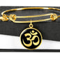Om Symbol v2 - 18k Gold Finished Bangle Bracelet