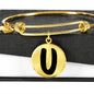 Initial U v1b - 18k Gold Finished Bangle Bracelet