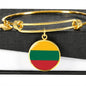 Lithuanian Flag - 18k Gold Finished Bangle Bracelet