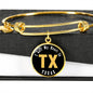 Heart In Texas - 18k Gold Finished Bangle Bracelet