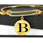 Initial B v1a - 18k Gold Finished Bangle Bracelet