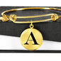 Initial A v1a - 18k Gold Finished Bangle Bracelet