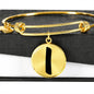 Initial I v1b - 18k Gold Finished Bangle Bracelet